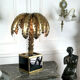 Palm tree table lamp in gilded metal and base in glass plates style year 70