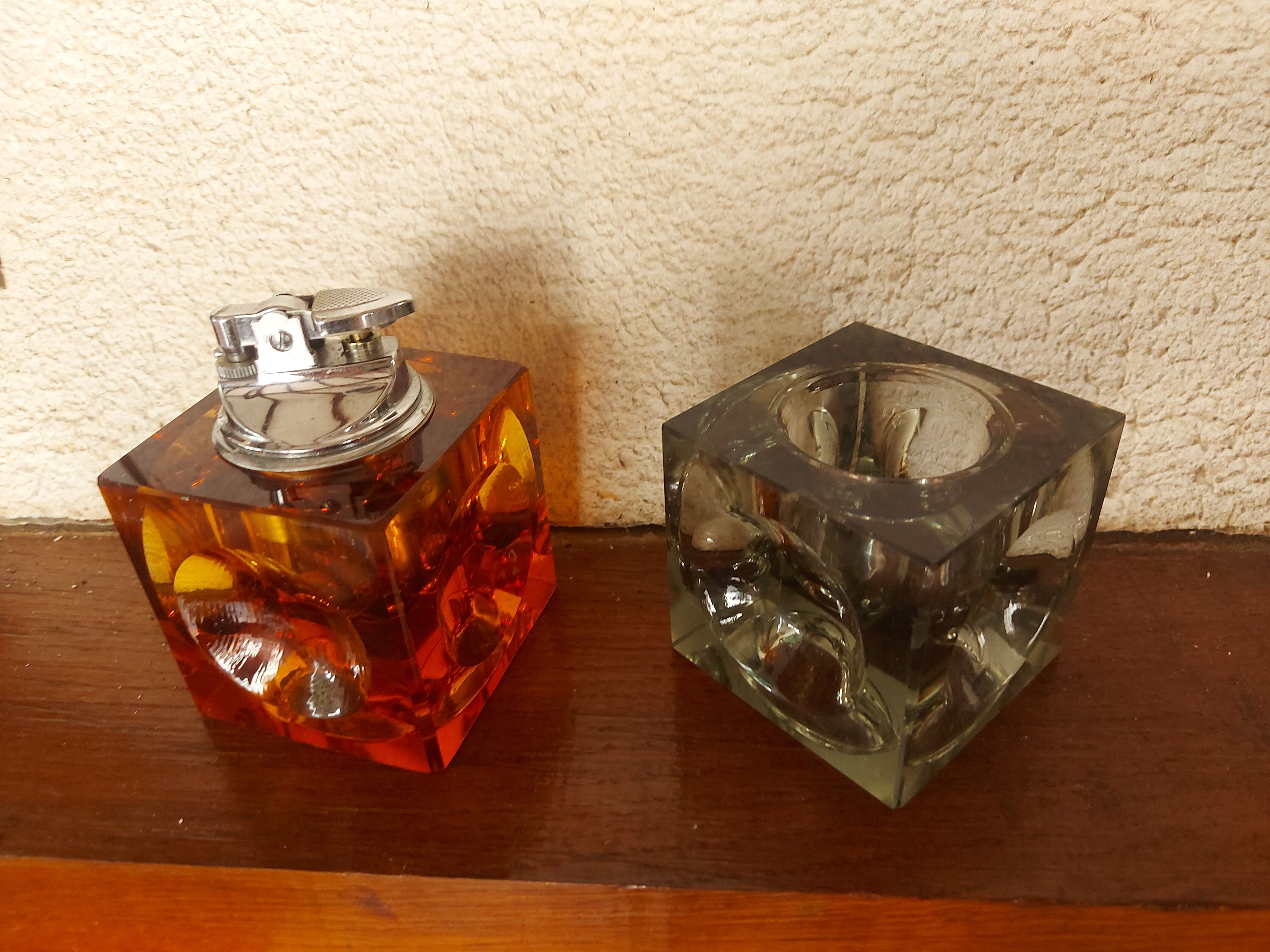 Ashtray and vintage lighter 70'S