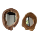 Set of 2 organic brutalist mirrors wood 1950s