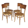 Set de 4 chaises Thonet N°257, motifs Art nouveau 1910