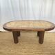Ceramic and solid wood herbarium coffee table, signed