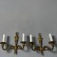 Pair of vintage gold wall sconces – Louis XVI style – 2 arms of