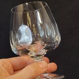 6 verres à cognac en cristal taillé côtes plates