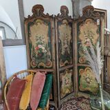 3-panel screen in painted wood