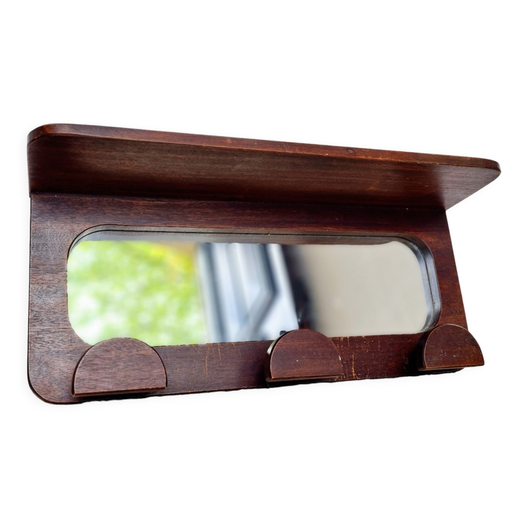 Antique coat rack in mirror wood