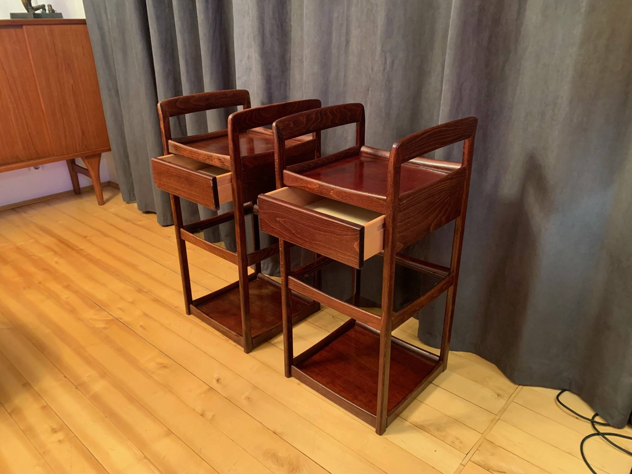 A pair of shelves and cabinets, 1970s