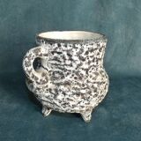 Vase planter cover-pot tripod Ceramic Fat Lava DLG M. Giuge, Vallauris 1960