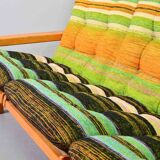 Rainbow Color Yngve Ekstrom Pinewood 3-Seat Dymling Sofa for Swedese 1970s
