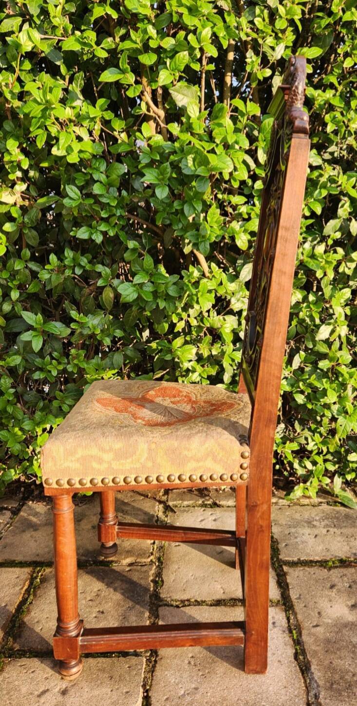 Antique carved walnut chair
