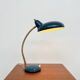 Adjustable table lamp — Duck blue and gold metal — 1960s