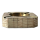 Italian ashtray in ivory zebra resin and brass, 1970s design.