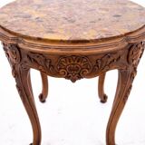 Table with a marble top, France, circa 1870.