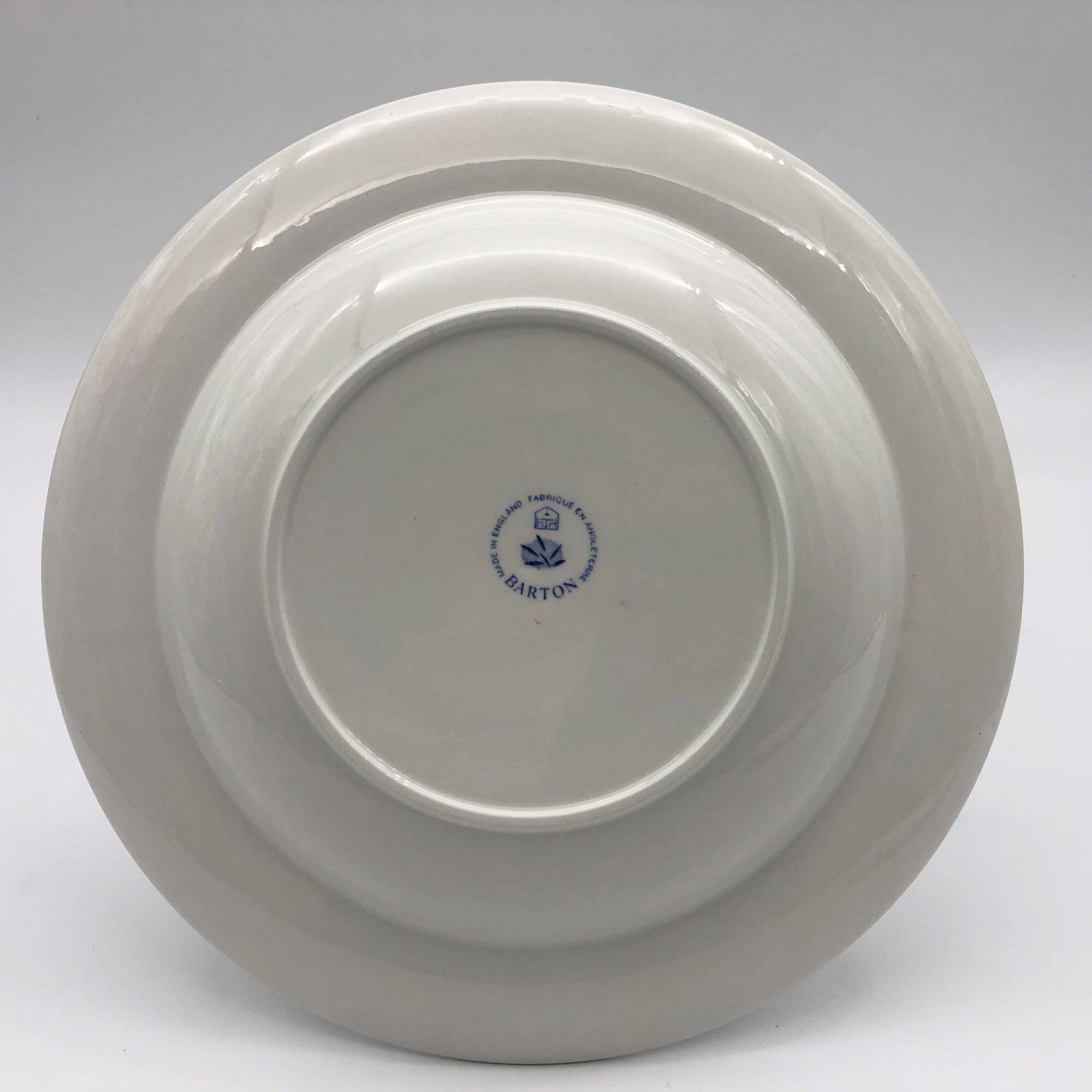 6 Hollow plates stamped "Barton-Made in England"