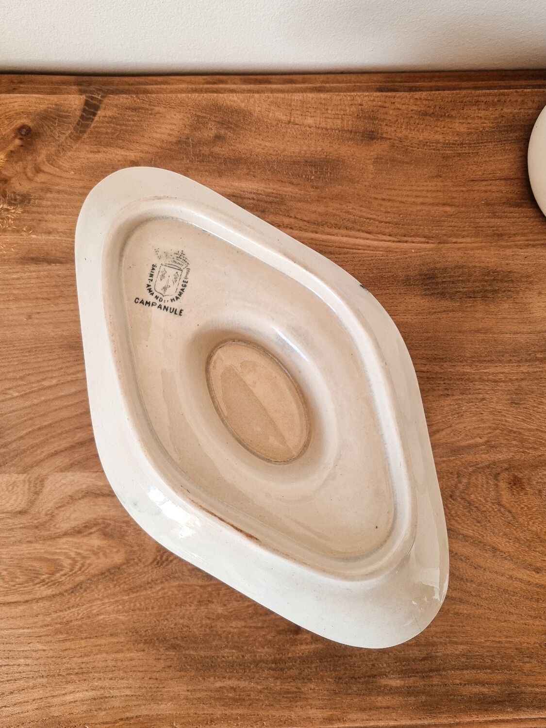 Late 18th century St Amand gravy boat in iron earth