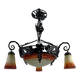 Wrought iron and glass paste chandelier, Art Deco, Muller Freres, Circa 1920