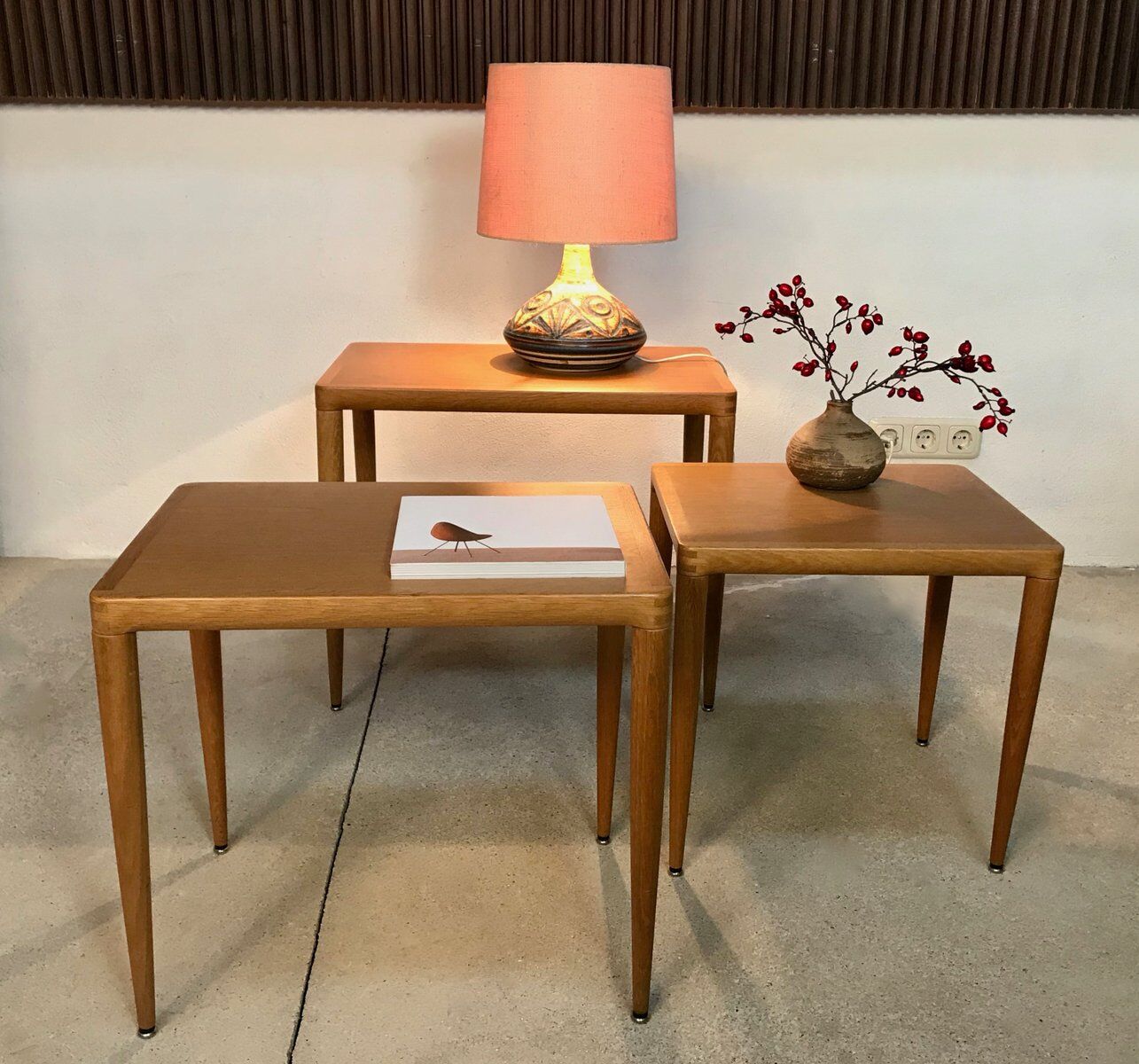 Nest of Tables in Oak Wood, Denmark 1960s, Set of 3
