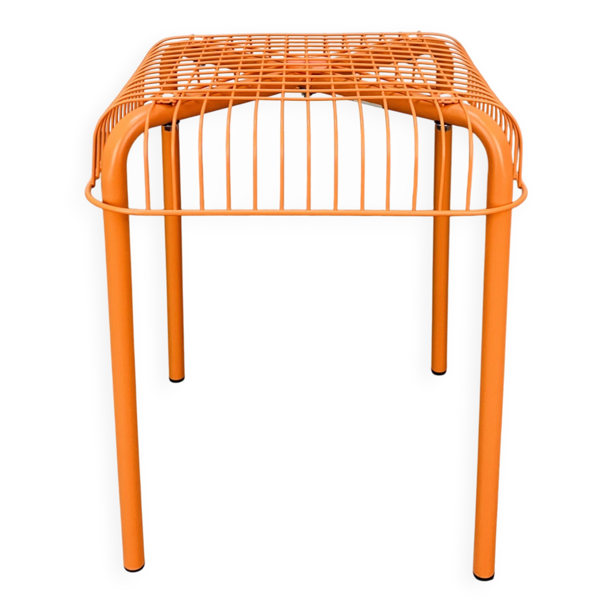 Vintage Ikea Vasteron stool, orange steel wire, 1990s | Selency