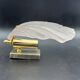 Vintage shell wall light in pink pressed glass and gold steel