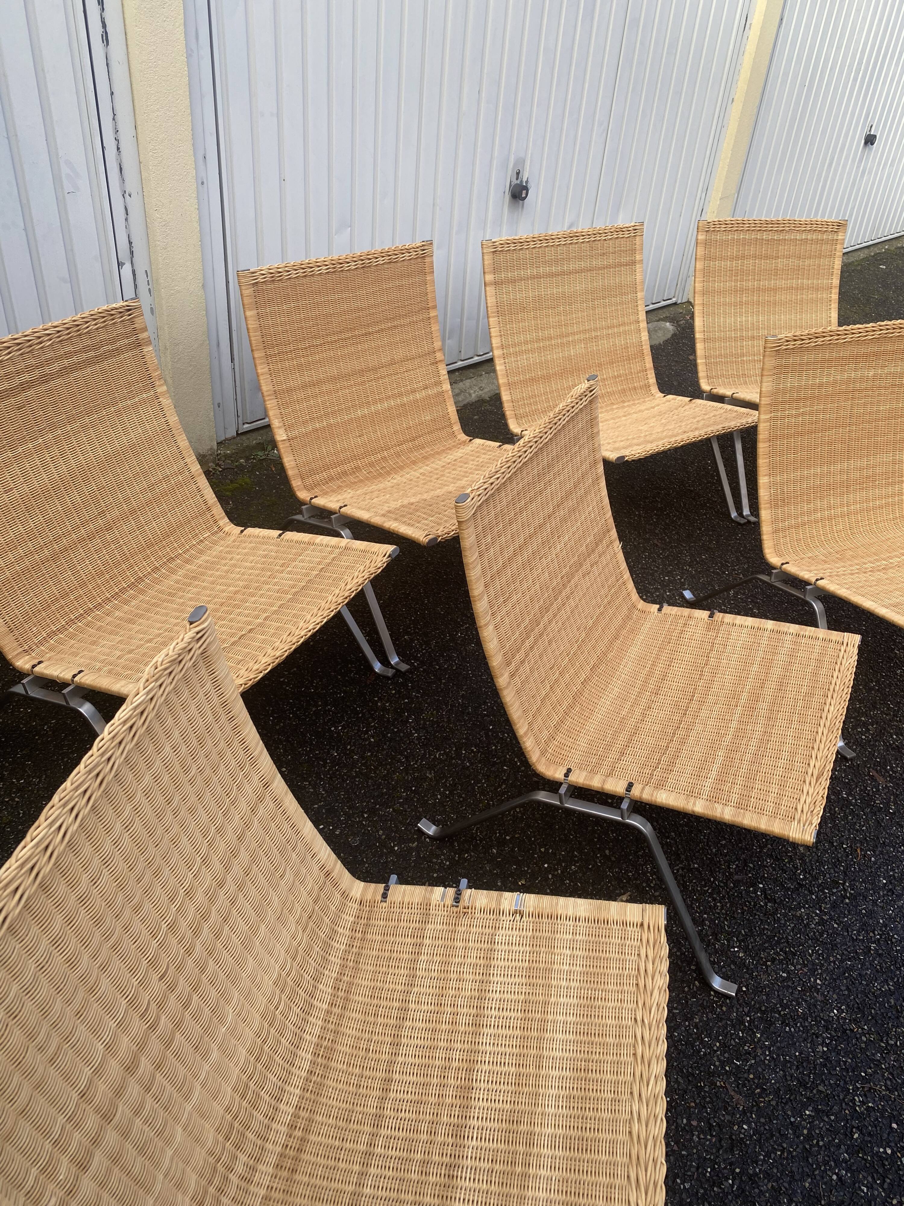 8 fauteuils Pk22 de Poul Kjaerholm , signé Fritz Hansen