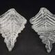 Set of 2 Murano glass table lamps transparent leaves