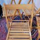 Lot de 4 chaises pliantes en bois vernis