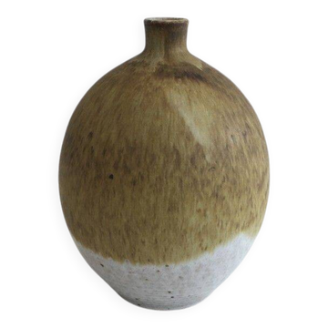 Petit vase soliflore en grès signé Edouard Chapallaz