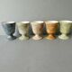 5 signed ceramic coffee cups, Jean-Pierre Viot, Château le Ruffec 73