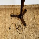 Art Deco floor lamp in wood and chromed metal – 1930s