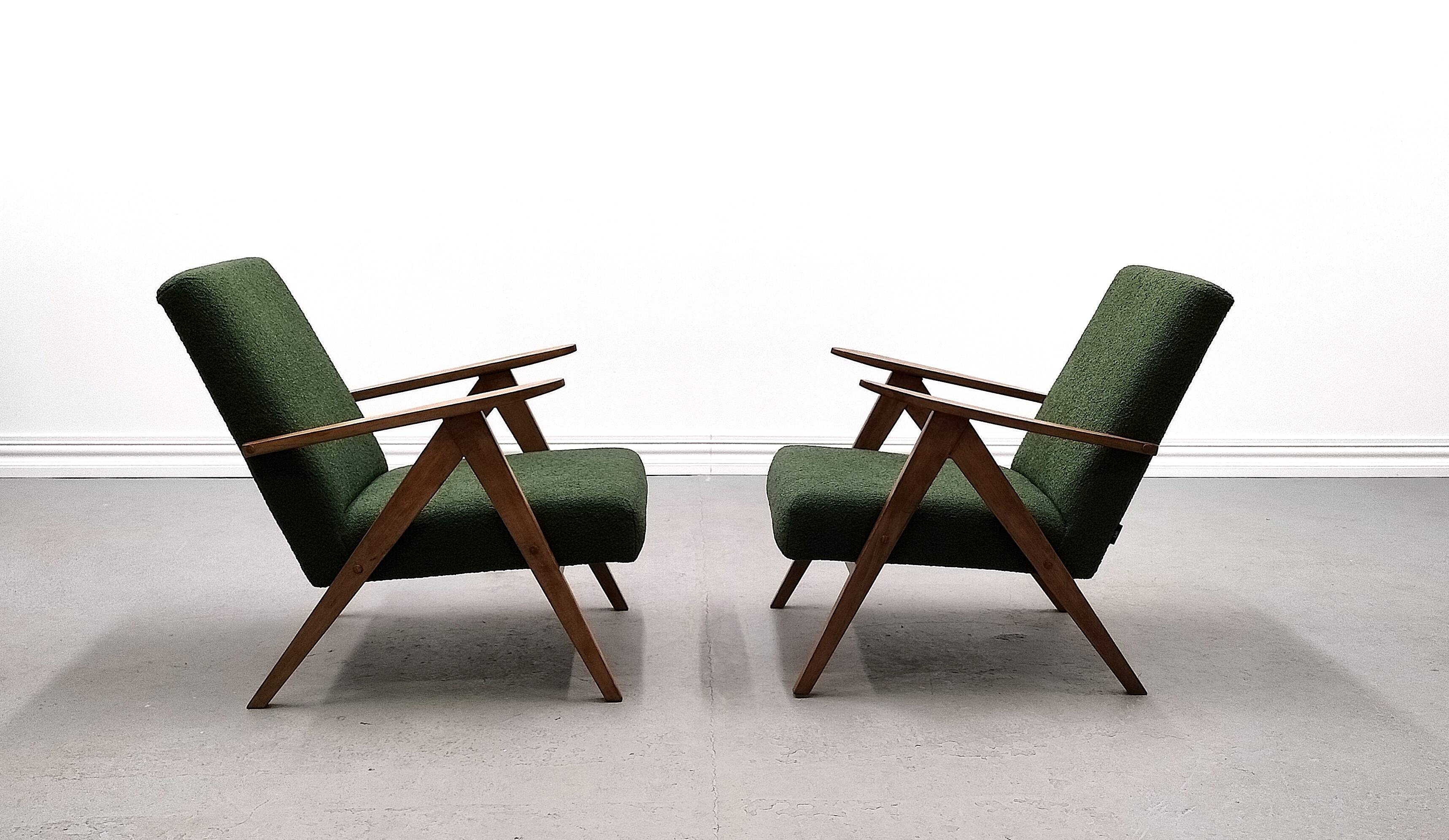 Mid Century Easy Chair Model B - 310 Var in Light Green Buckle