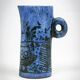 Small jug by Jacques Blin in blue ceramic with engraved animal decoration.