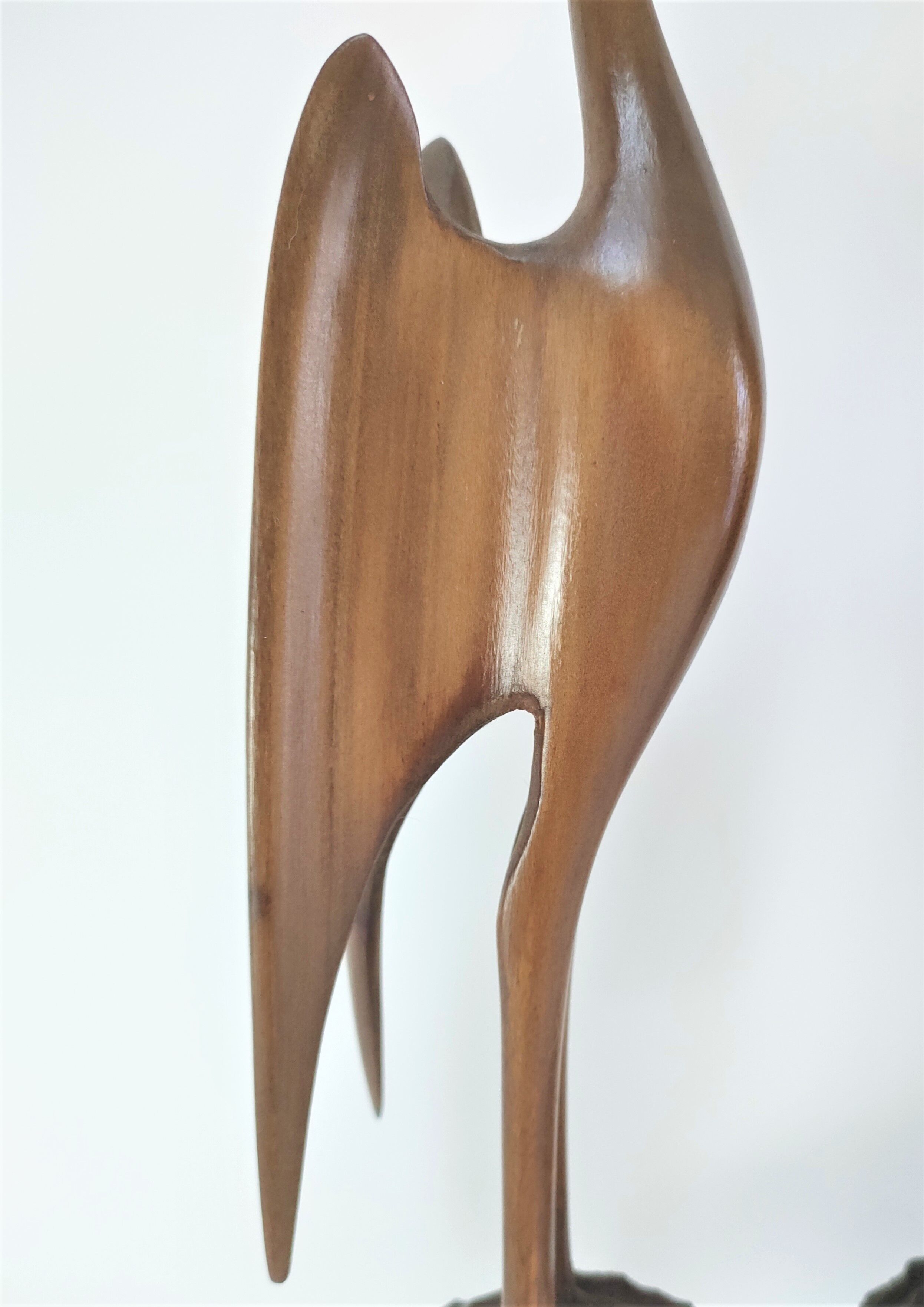 Pair of birds sculptural solid wood design 60s-70s