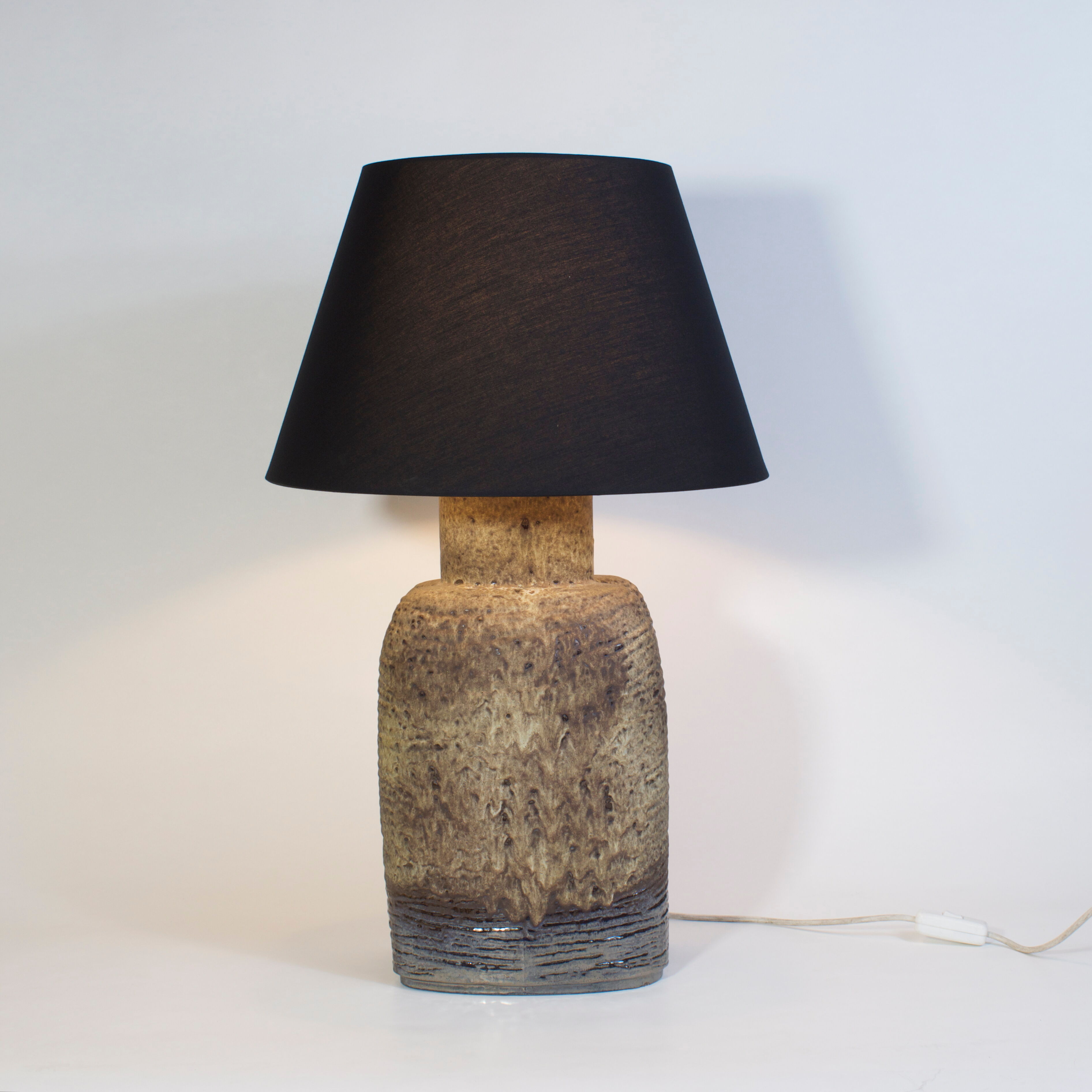 Vintage ceramic lamp and enamel by Kaiser Leuchten, Germany 1969
