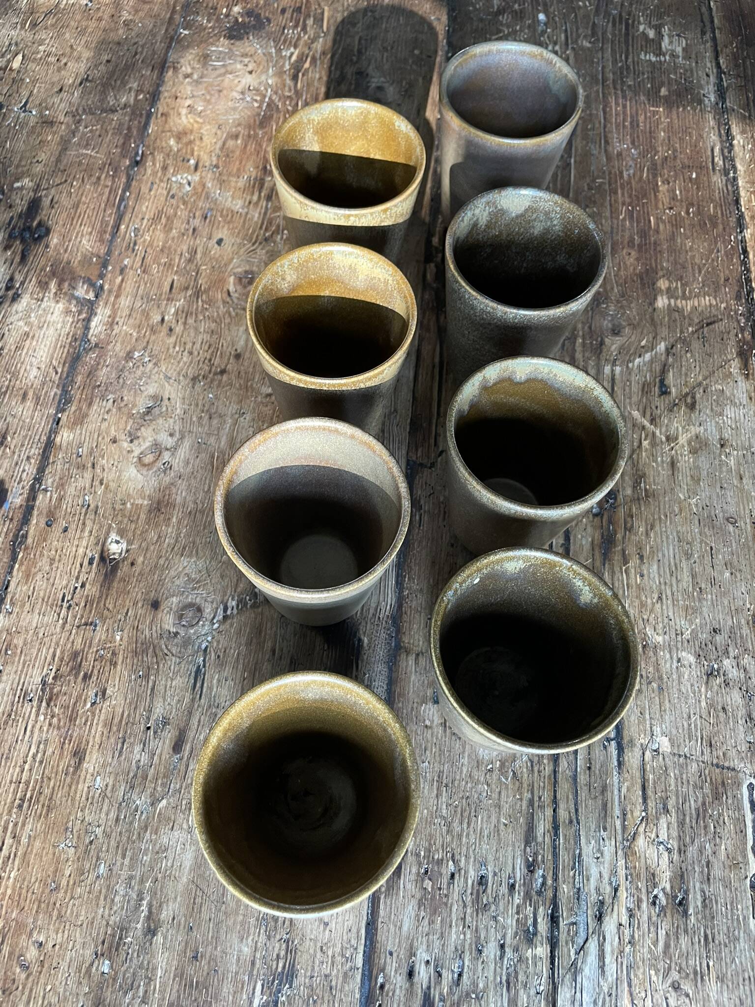 8 Digoin stoneware glasses