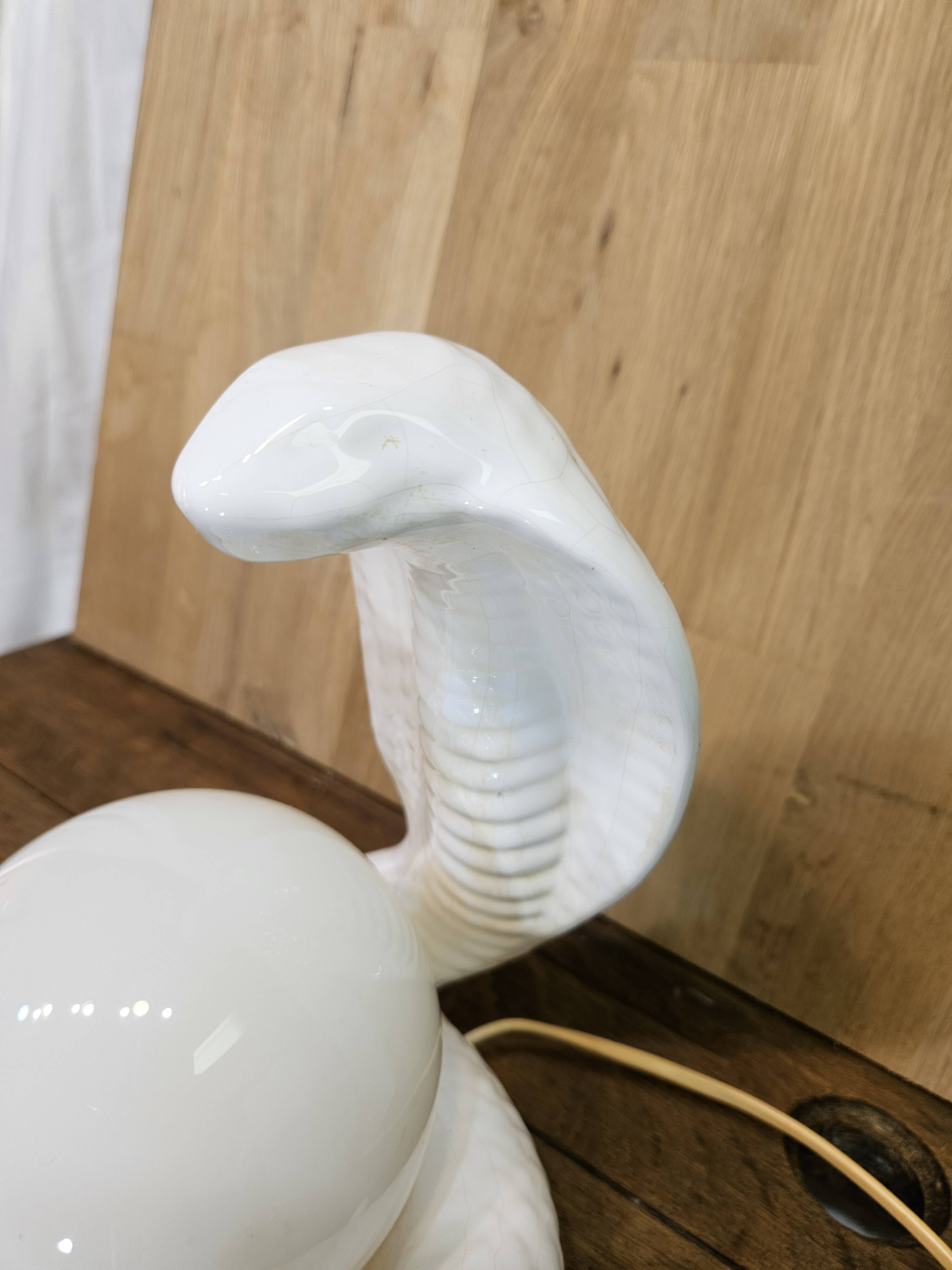 Cobra snake lamp 1970 1980 Avobin Italy