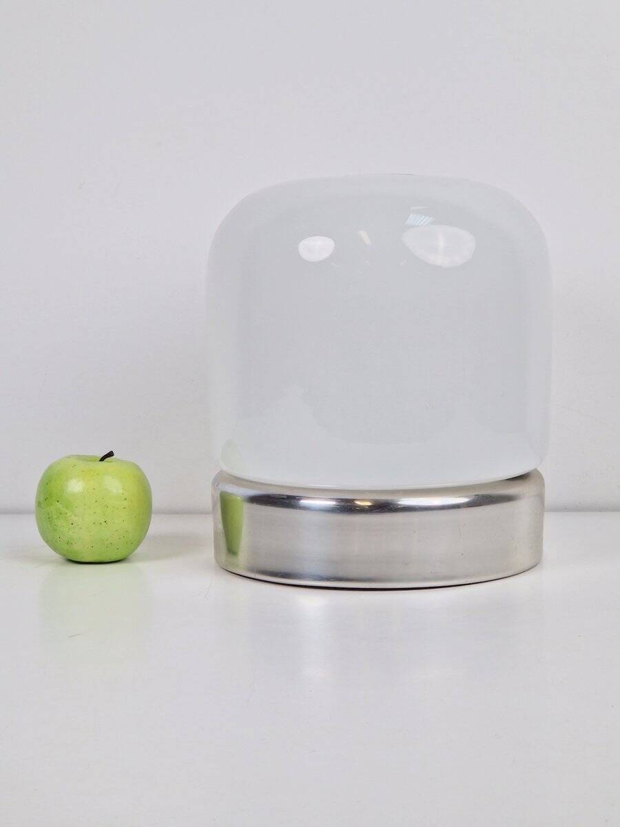 Mid-Century Table Lamp in Frosted Glass and Aluminium from Doria Leuchten, 1960s