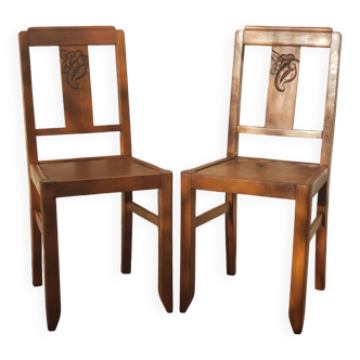 2 chaises de bistrot des années 1950
