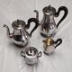 tea and coffee set 5 pieces in silver metal Gallia for Christofle model "Malmaison"