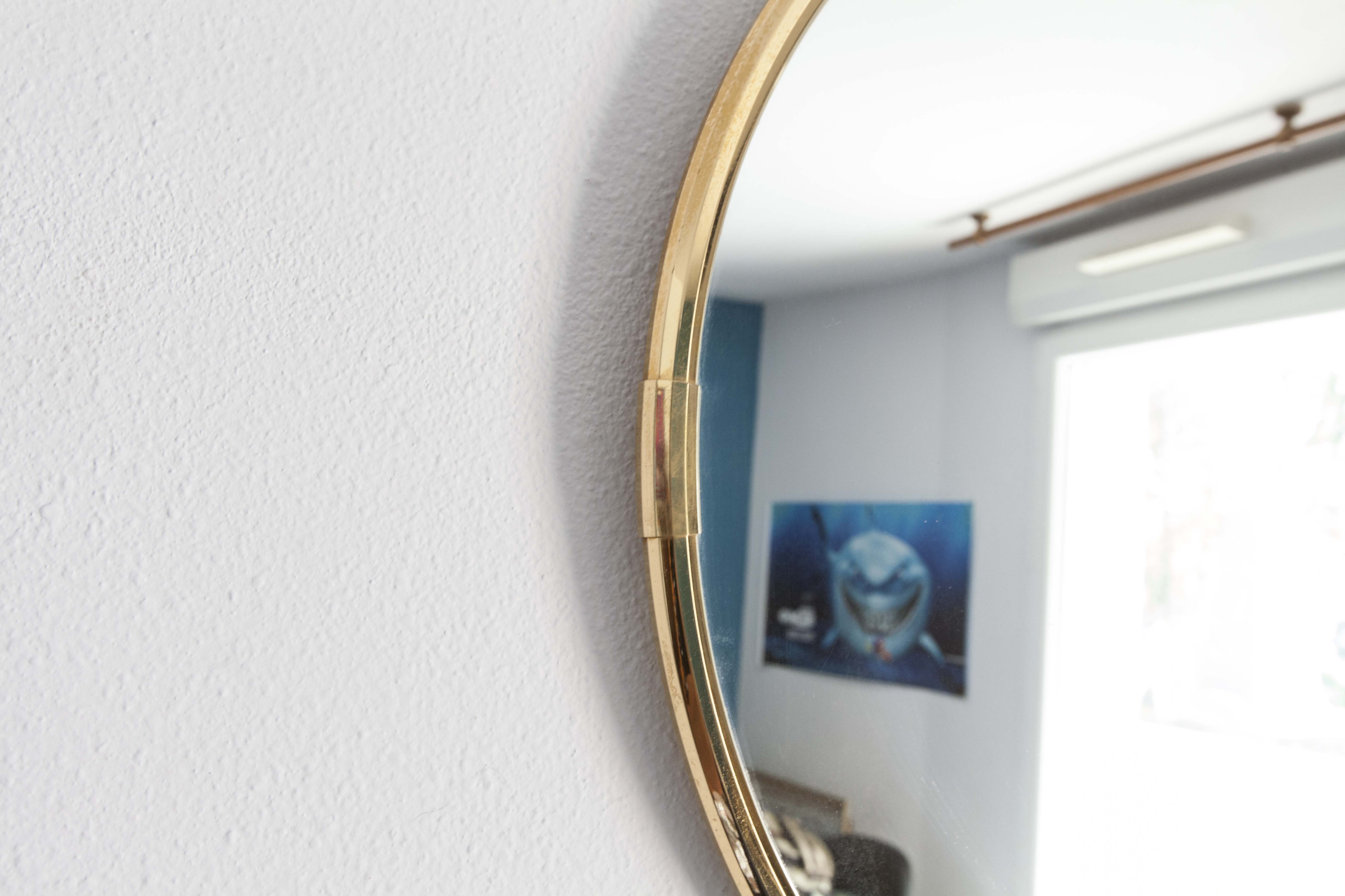 Brass mirror 60cm, 1960s