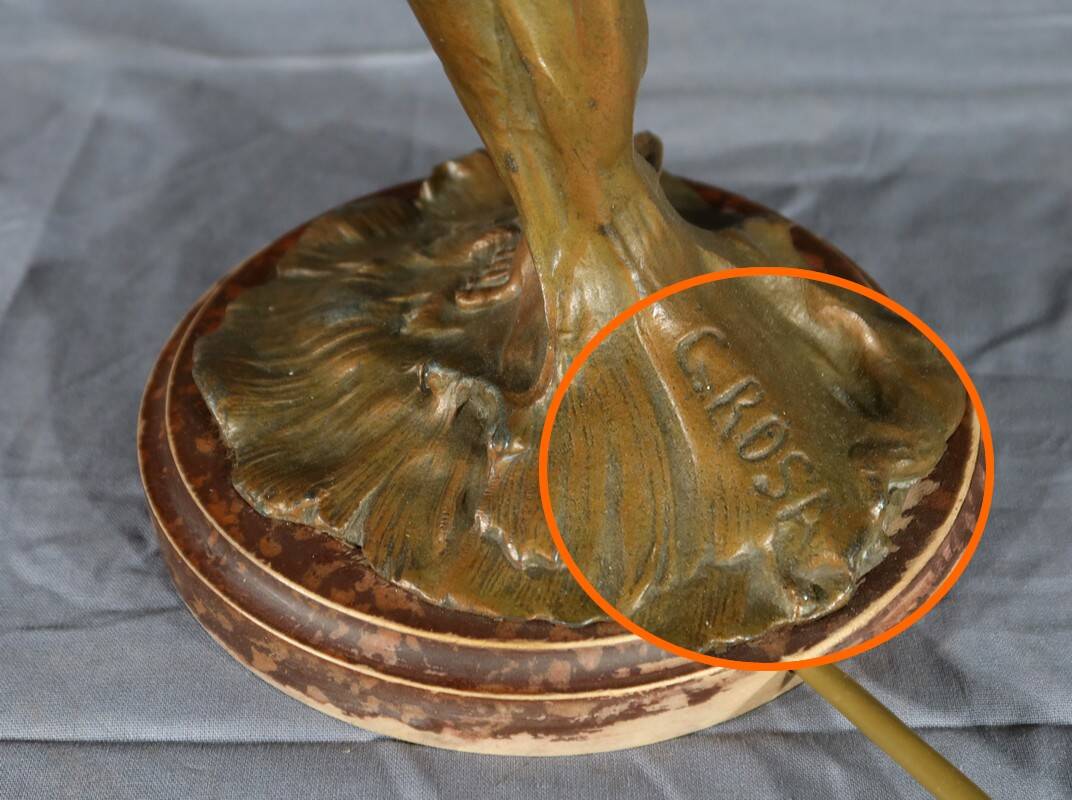 Regulate Lamp, Art Nouveau style, signed C.Rosa – Mid 20th century