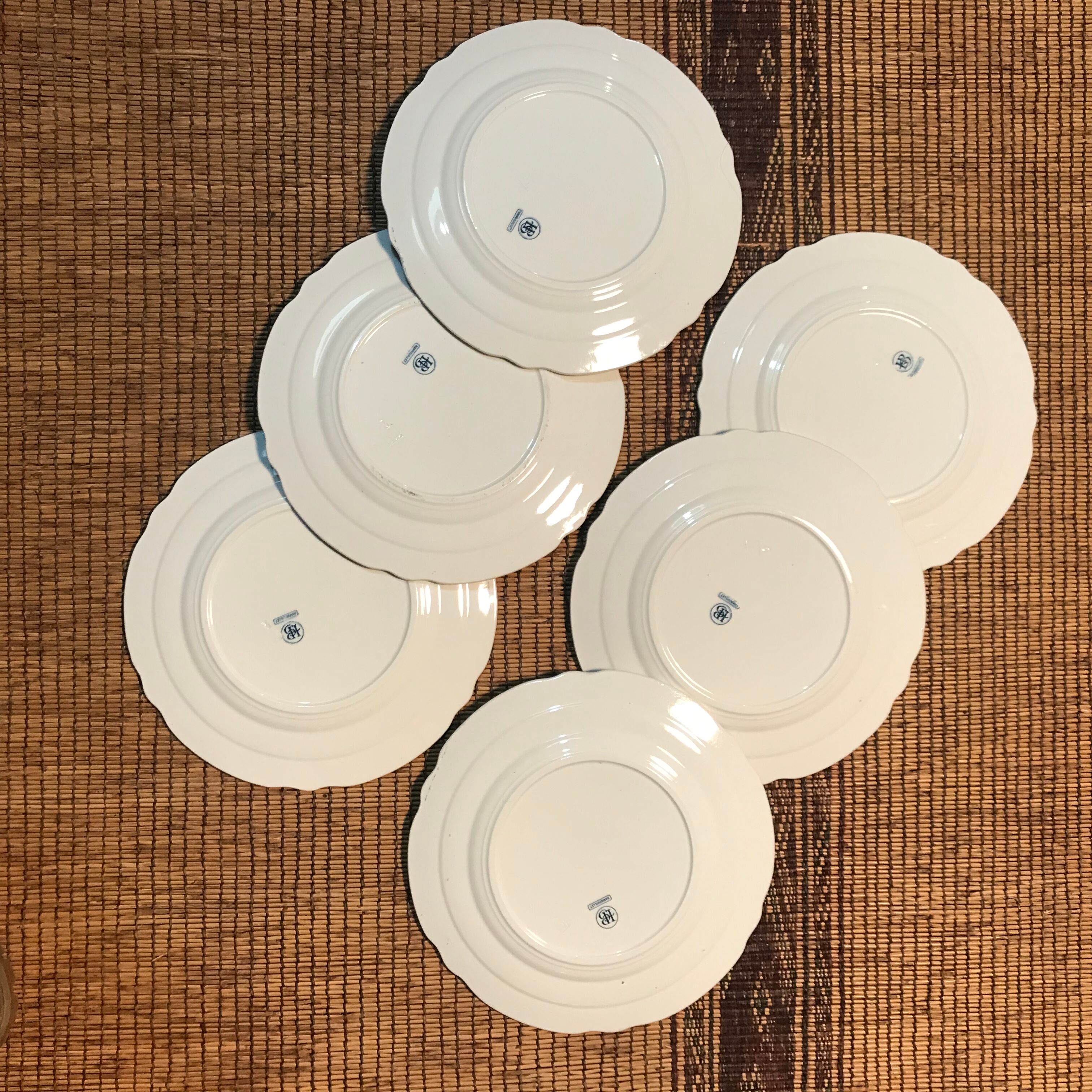 6 flat plates Vintage iron earth model Rambouillet HB