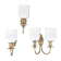 Three brass and opaque glass wall lights, 1950s.