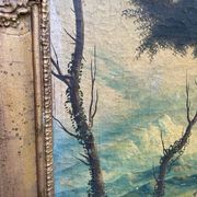 Mantelpiece mirror with bergère