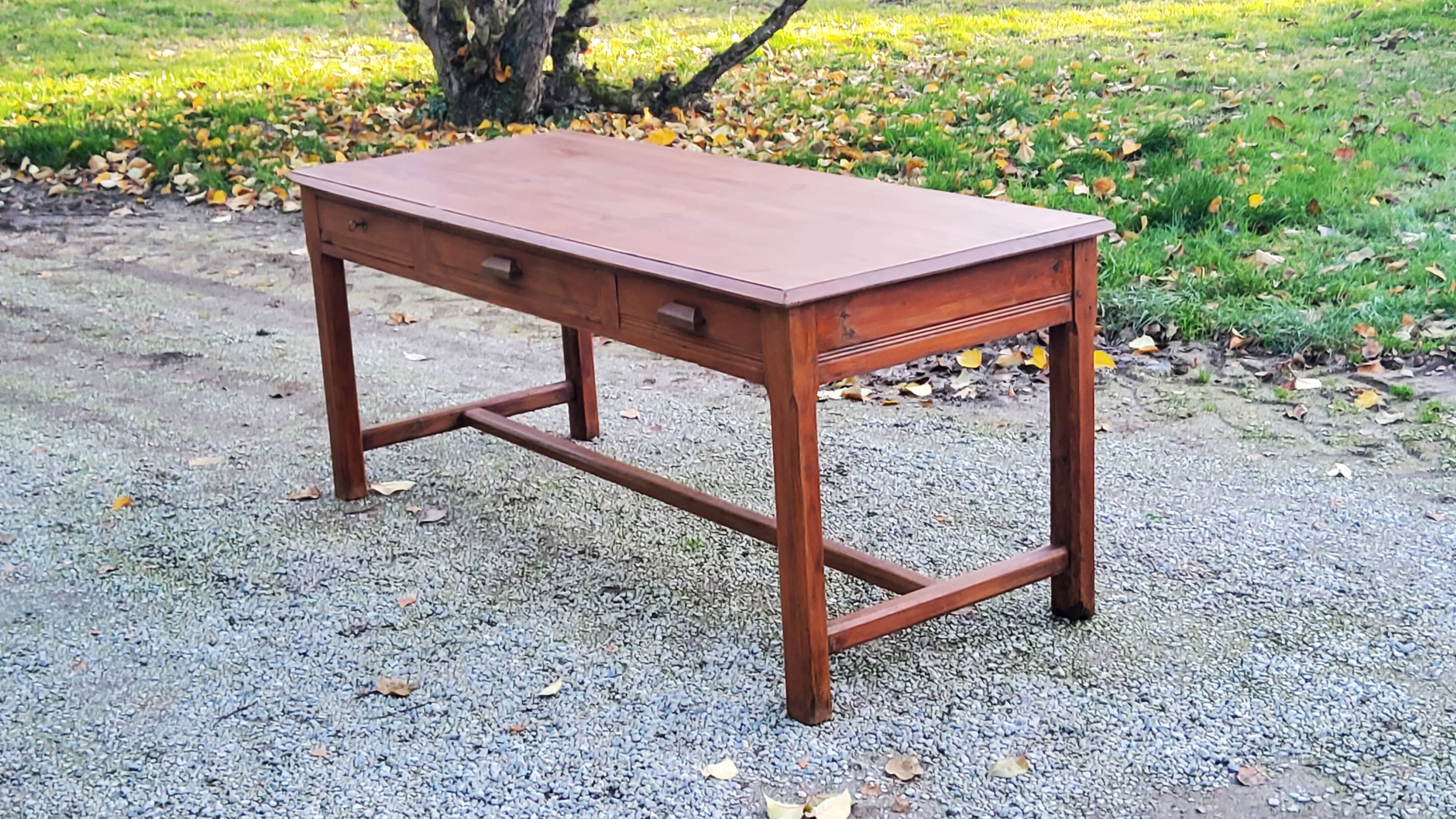 Farm table early 20th century 3 spacer drawers 180cm