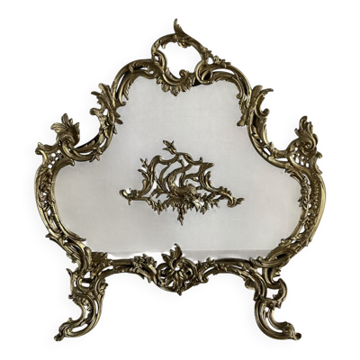 Paravent de cheminée vintage de style français en bronze ouvragé