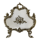 Vintage French-style ornate bronze fireplace screen