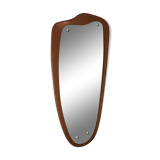 Free-form teak mirror circa 1960 - 80x35cm