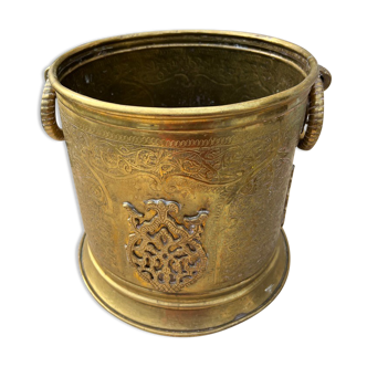 Old brass bucket