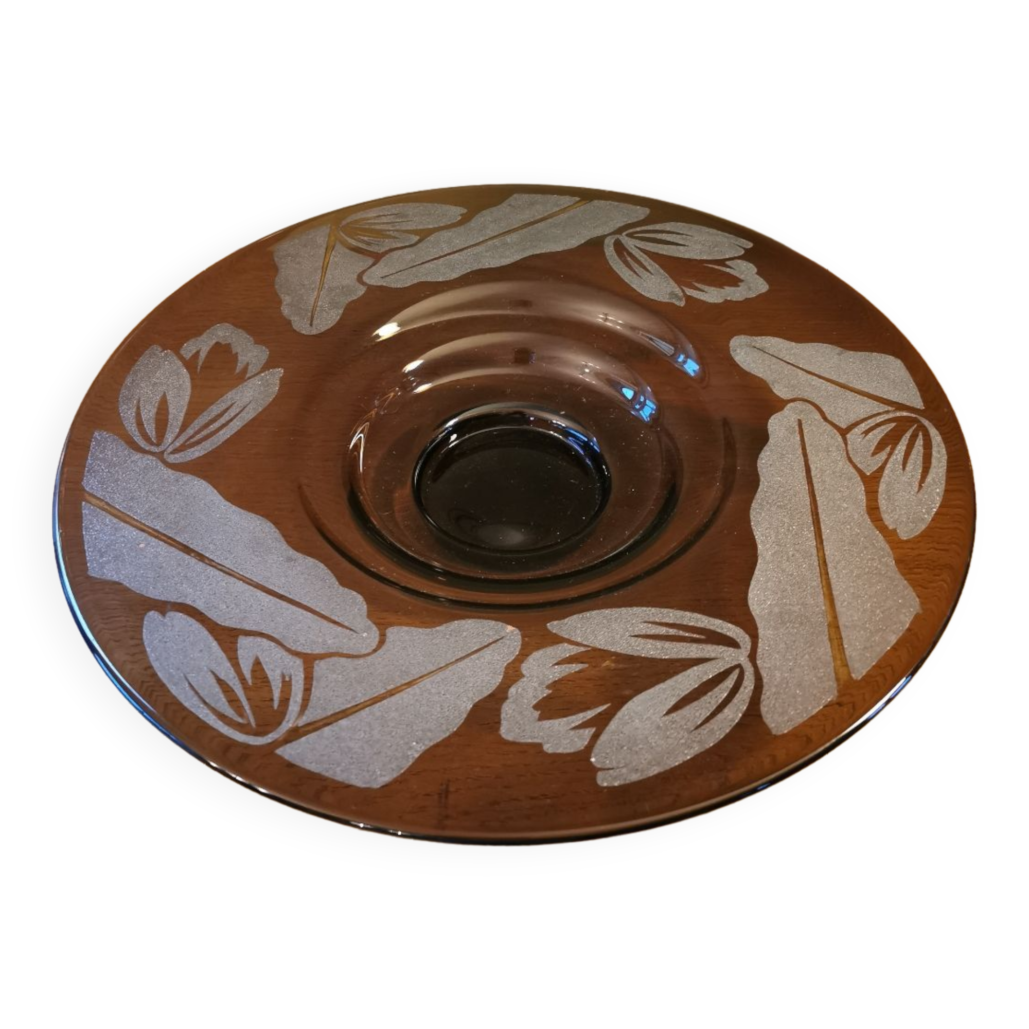 Art Deco glass cup signed N Collet France