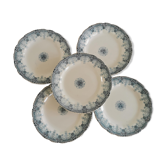 Serving of 5 vintage plates in Iron Earth
