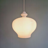 Large white opaline pendant light, H.A. Jakobsson, 1960